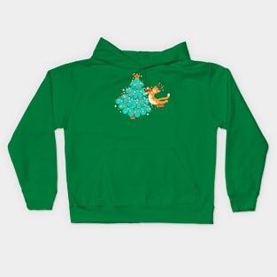 Christmas cat Kids Hoodie